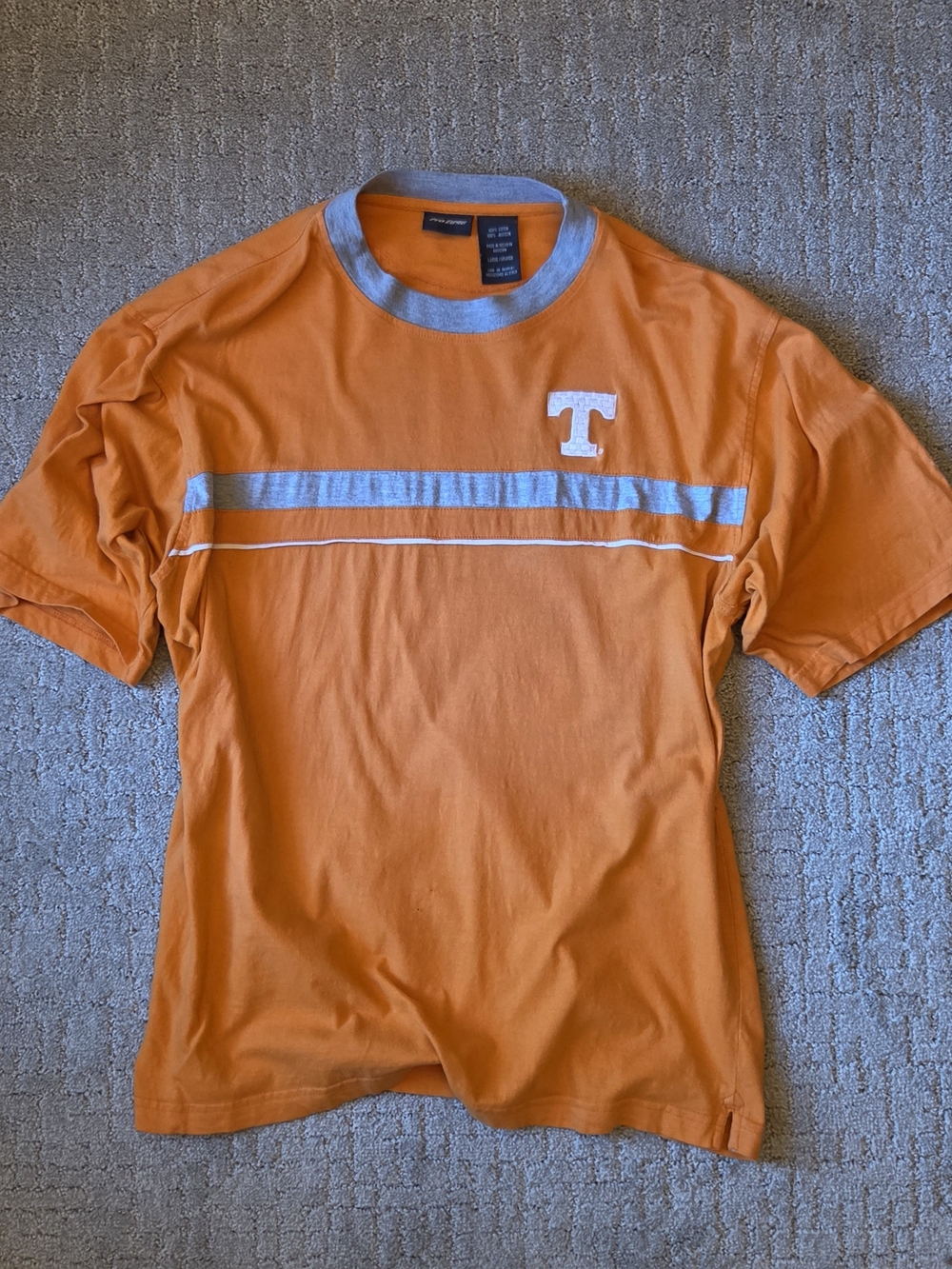 Vintage Tennessee Vols T Shirt Mens Large Pro Edge Orange Grey Stripe